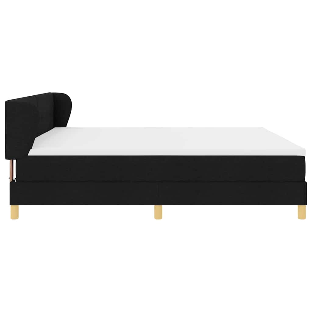 Boxspringbed met hoofdeinde Zwart 200 x 200 cm Stof