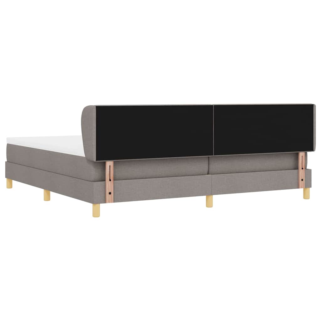 Boxspringbed met matras met hoofdeinde Taupe 200 x 200 cm Stof is nu te koop bij PeponiXL, paradijselijk wonen!