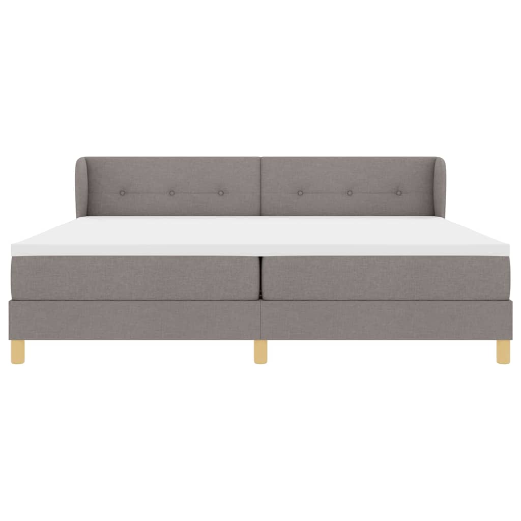 Boxspringbed met matras met hoofdeinde Taupe 200 x 200 cm Stof is nu te koop bij PeponiXL, paradijselijk wonen!