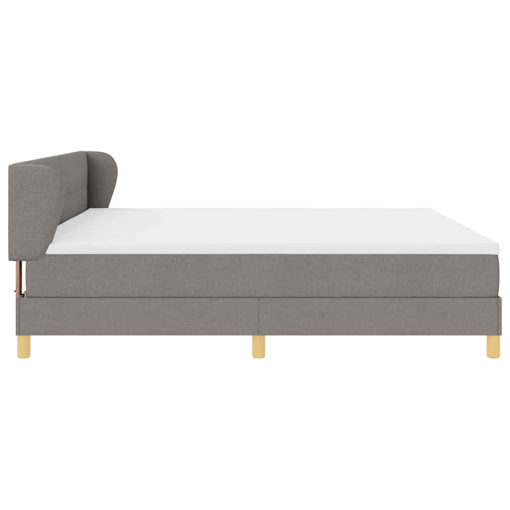 Boxspringbed met matras met hoofdeinde Taupe 200 x 200 cm Stof is nu te koop bij PeponiXL, paradijselijk wonen!