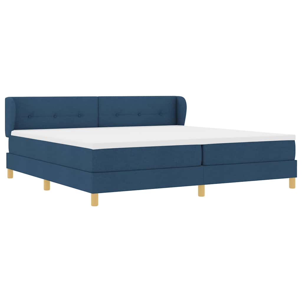 Boxspringbed met matras met hoofdeinde Blauw 200 x 200 cm Stof is nu te koop bij PeponiXL, paradijselijk wonen!