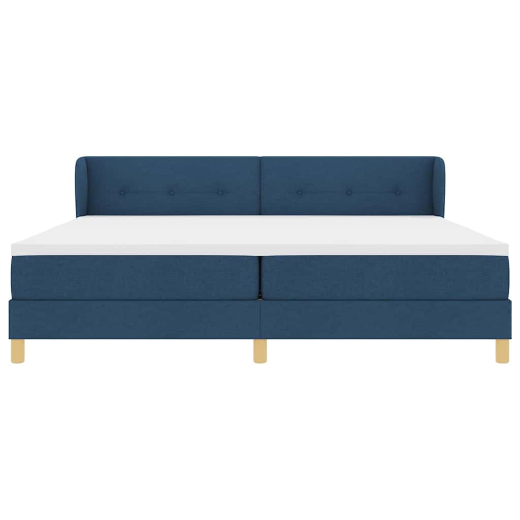 Boxspringbed met matras met hoofdeinde Blauw 200 x 200 cm Stof is nu te koop bij PeponiXL, paradijselijk wonen!