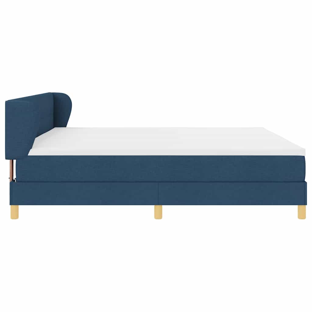 Boxspringbed met matras met hoofdeinde Blauw 200 x 200 cm Stof is nu te koop bij PeponiXL, paradijselijk wonen!