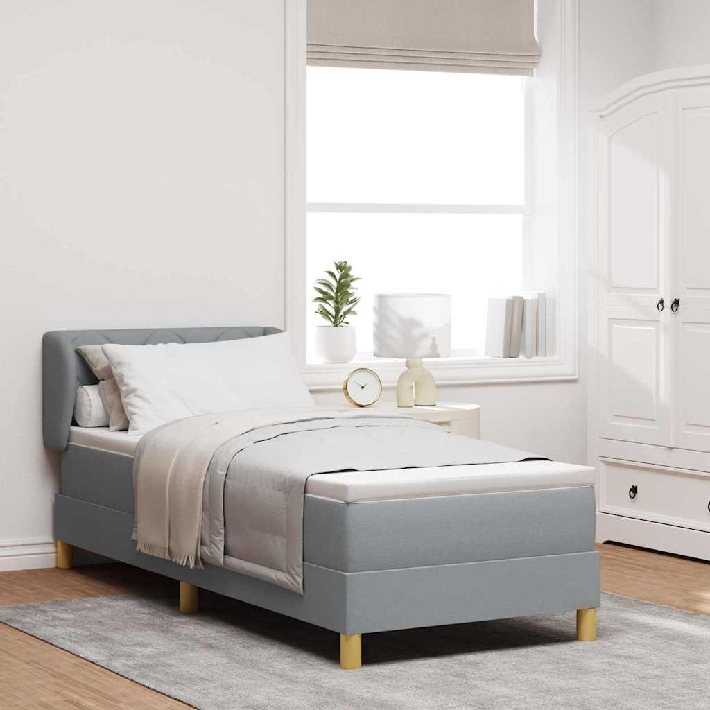 Boxspringbed met matras Lichtgrijs 80 x 200 cm Stof is nu te koop bij PeponiXL, paradijselijk wonen!