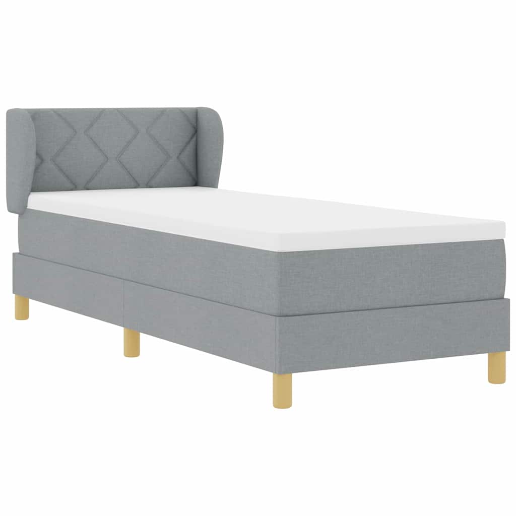 Boxspringbed met matras Lichtgrijs 80 x 200 cm Stof is nu te koop bij PeponiXL, paradijselijk wonen!