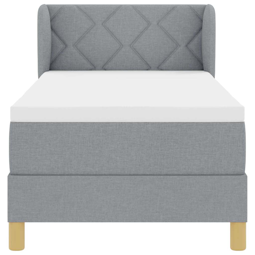 Boxspringbed met matras Lichtgrijs 80 x 200 cm Stof is nu te koop bij PeponiXL, paradijselijk wonen!