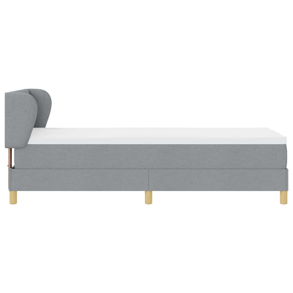 Boxspringbed met matras Lichtgrijs 80 x 200 cm Stof is nu te koop bij PeponiXL, paradijselijk wonen!