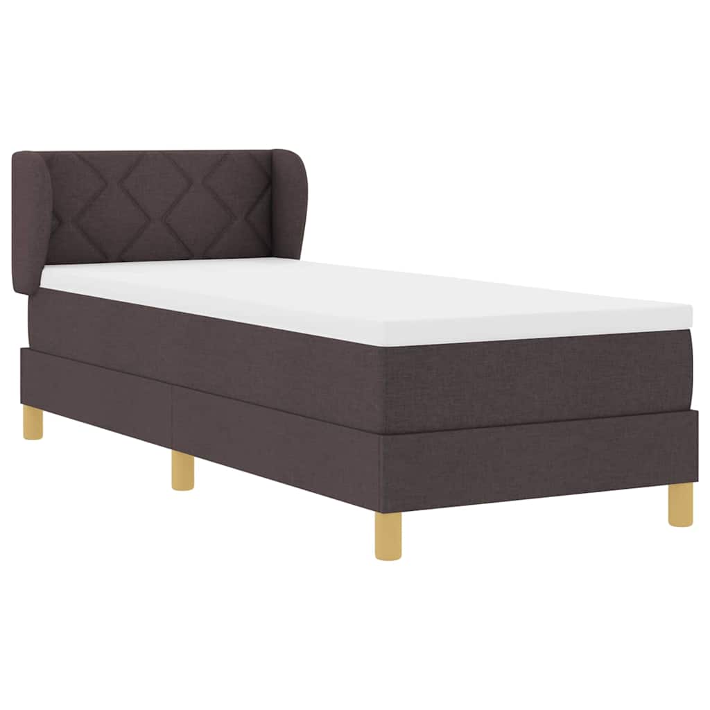 Boxspringbed met hoofdeinde Donkerbruin 80 x 200 cm Stof is nu te koop bij PeponiXL, paradijselijk wonen!