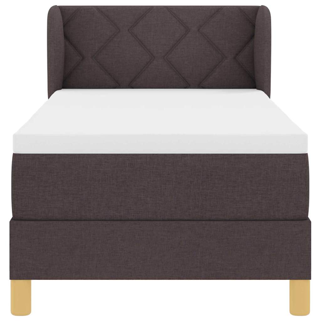 Boxspringbed met hoofdeinde Donkerbruin 80 x 200 cm Stof is nu te koop bij PeponiXL, paradijselijk wonen!