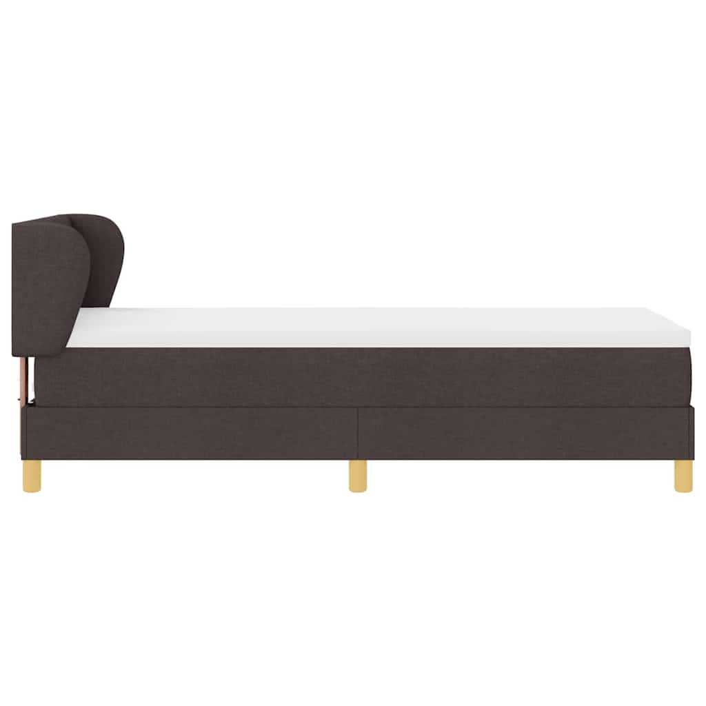 Boxspringbed met hoofdeinde Donkerbruin 80 x 200 cm Stof is nu te koop bij PeponiXL, paradijselijk wonen!