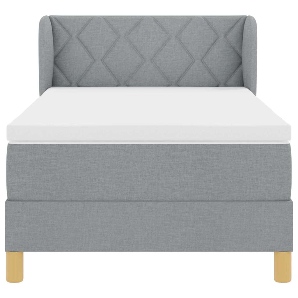 Boxspringbed met matras Lichtgrijs 90 x 190 cm Stof is nu te koop bij PeponiXL, paradijselijk wonen!
