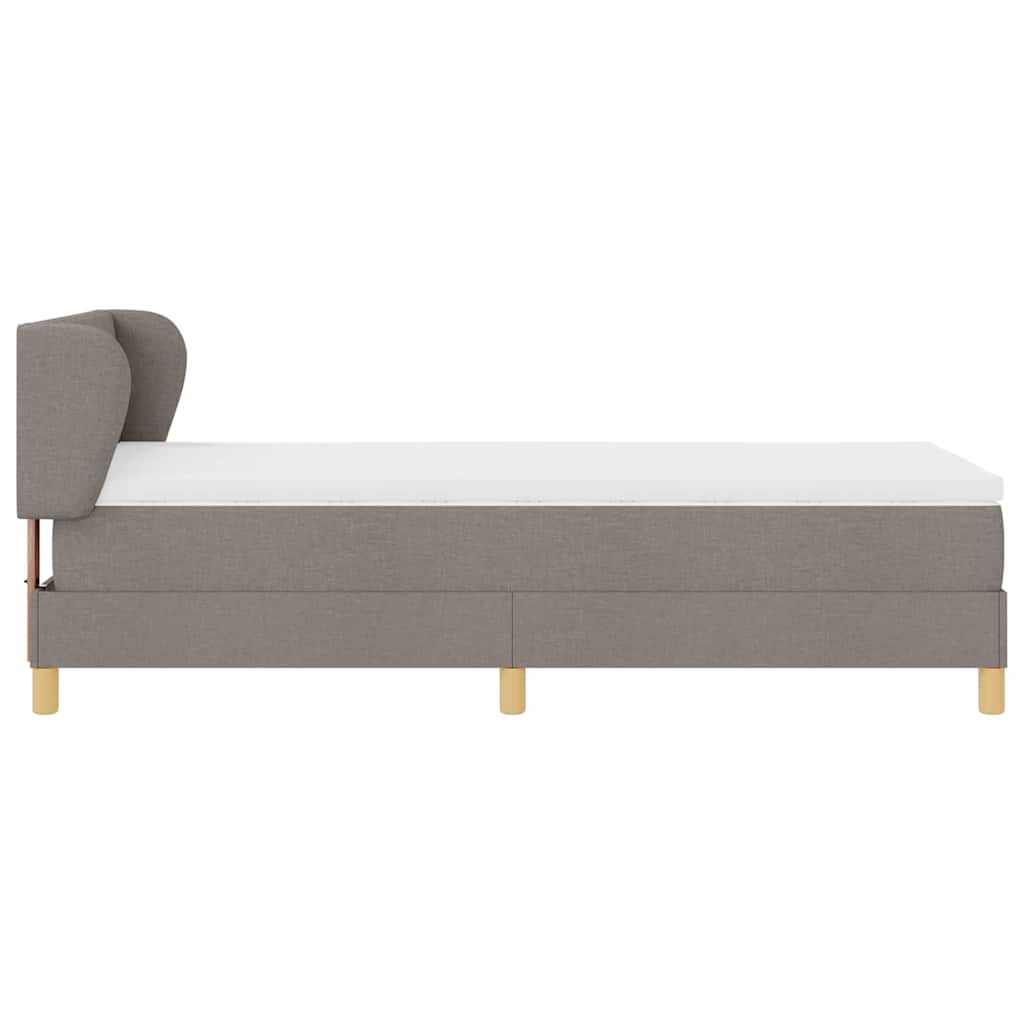 Boxspringbed met matras met hoofdeinde Taupe 90 x 190 cm Stof is nu te koop bij PeponiXL, paradijselijk wonen!