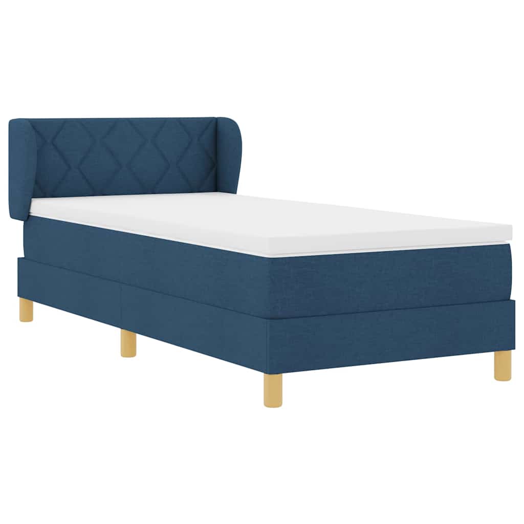 Boxspringbed met matras met hoofdeinde Blauw 90 x 190 cm Stof is nu te koop bij PeponiXL, paradijselijk wonen!