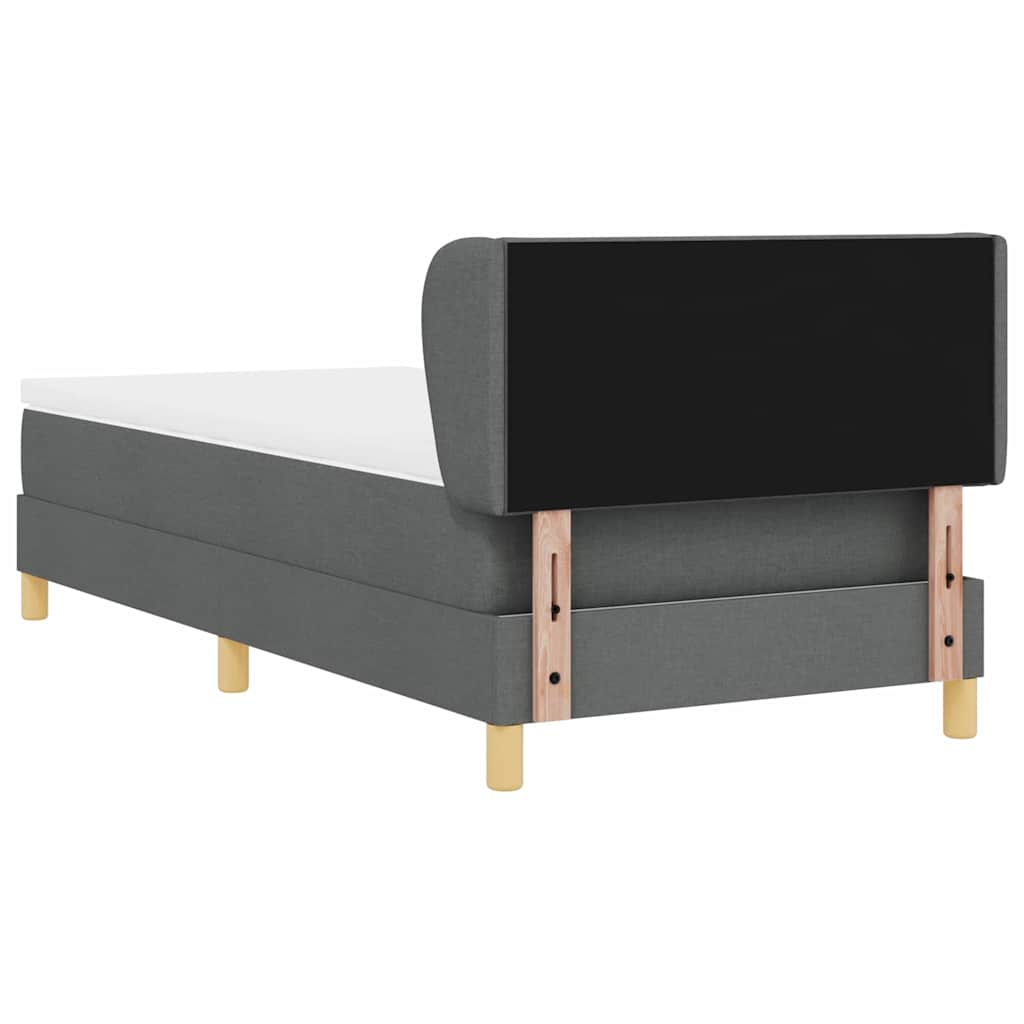 Boxspringbed met matras Donkergrijs 90 x 200 cm Stof is nu te koop bij PeponiXL, paradijselijk wonen!