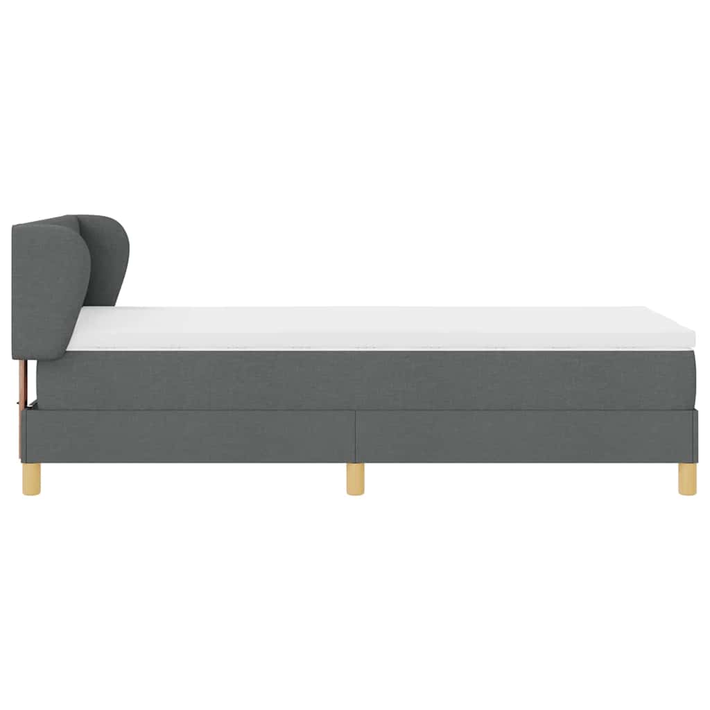 Boxspringbed met matras Donkergrijs 90 x 200 cm Stof is nu te koop bij PeponiXL, paradijselijk wonen!