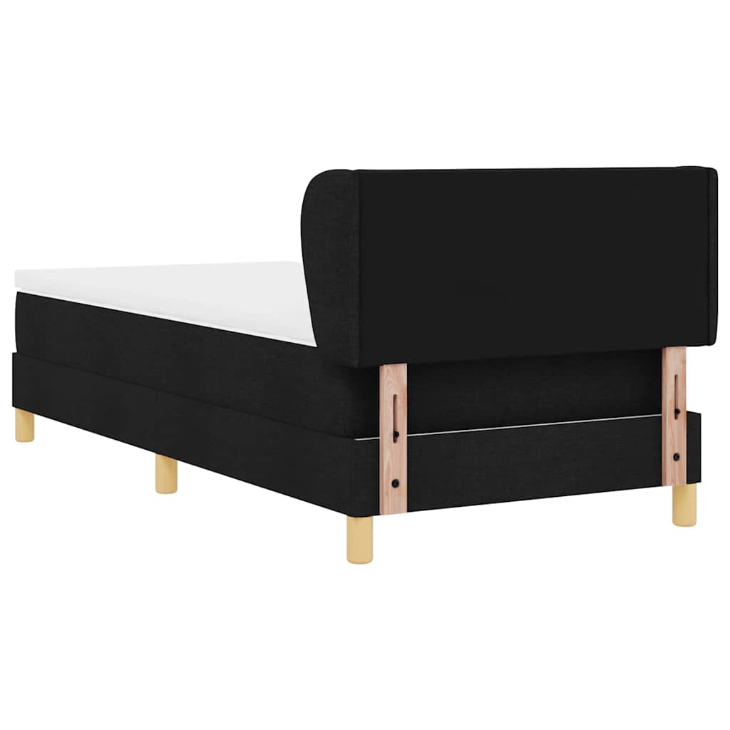 Boxspringbed met hoofdeinde Zwart 90 x 200 cm Stof is nu te koop bij PeponiXL, paradijselijk wonen!