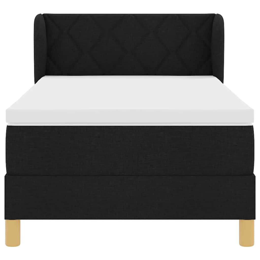 Boxspringbed met hoofdeinde Zwart 90 x 200 cm Stof is nu te koop bij PeponiXL, paradijselijk wonen!