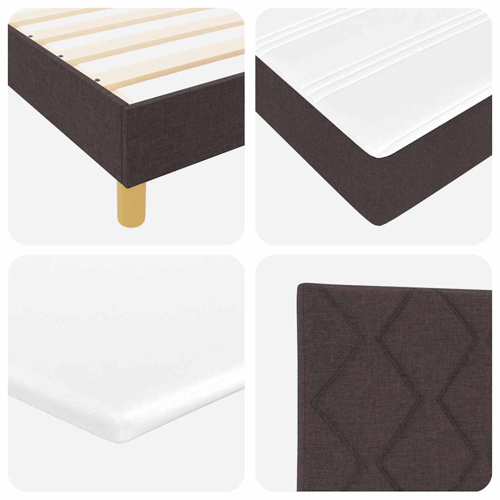 Boxspringbed met matras Donkerbruin 90 x 200 cm Stof is nu te koop bij PeponiXL, paradijselijk wonen!