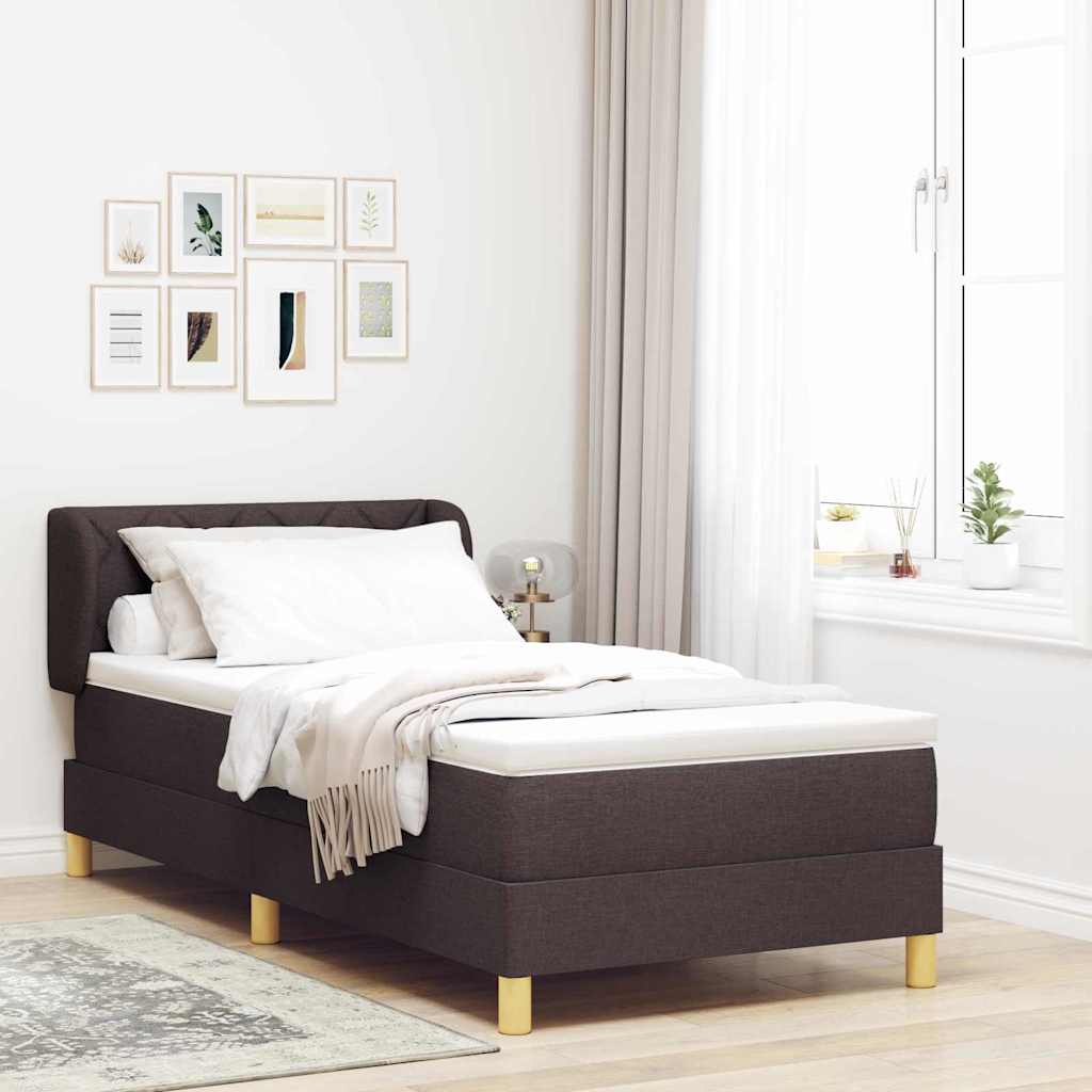 Boxspringbed met matras Donkerbruin 90 x 200 cm Stof is nu te koop bij PeponiXL, paradijselijk wonen!