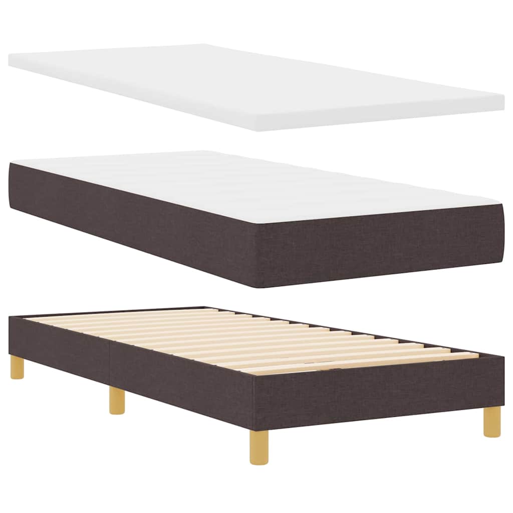 Boxspringbed met matras Donkerbruin 90 x 200 cm Stof is nu te koop bij PeponiXL, paradijselijk wonen!