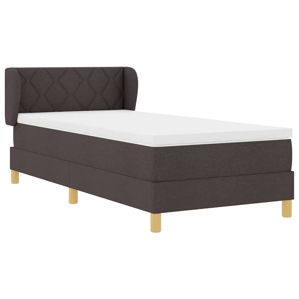 Boxspringbed met matras Donkerbruin 90 x 200 cm Stof is nu te koop bij PeponiXL, paradijselijk wonen!