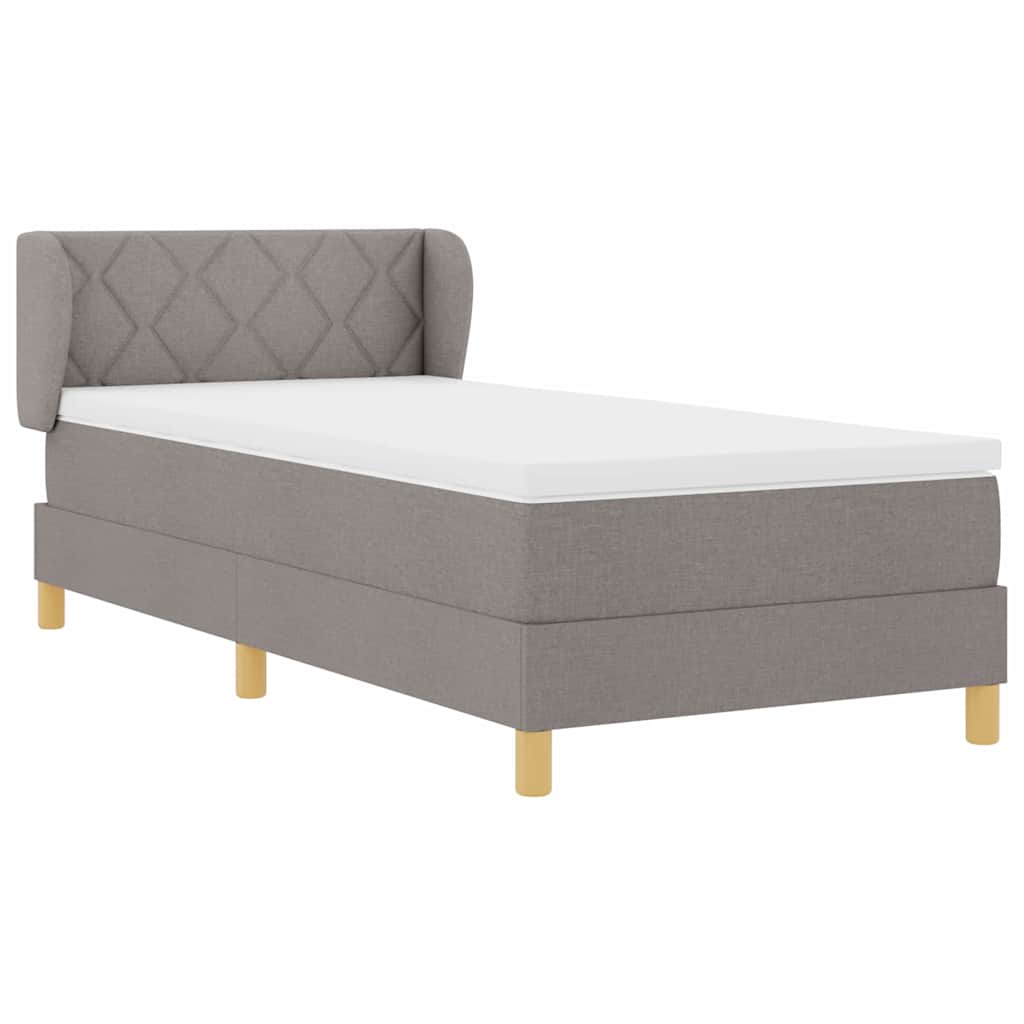 Boxspringbed met matras met hoofdeinde Taupe 90 x 200 cm Stof is nu te koop bij PeponiXL, paradijselijk wonen!