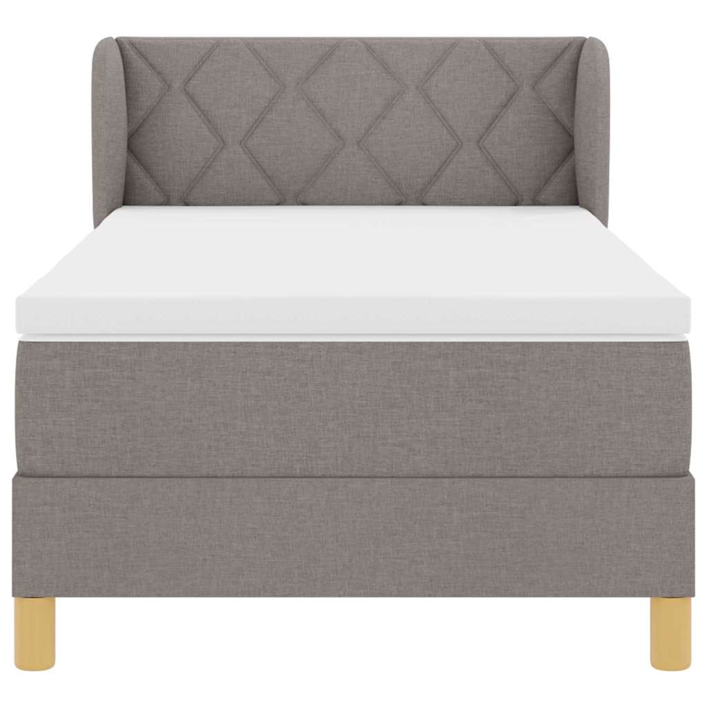 Boxspringbed met matras met hoofdeinde Taupe 90 x 200 cm Stof is nu te koop bij PeponiXL, paradijselijk wonen!