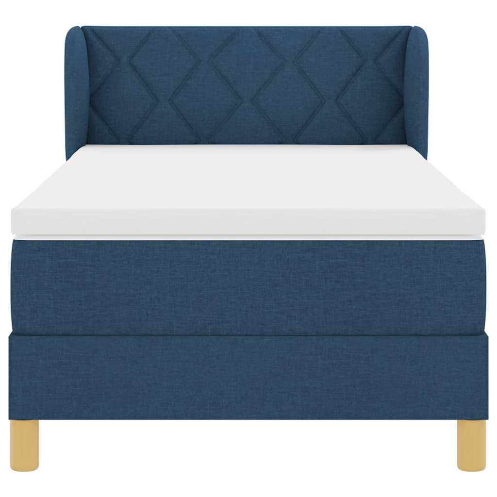 Boxspringbed met matras met hoofdeinde Blauw 100 x 200 cm Stof is nu te koop bij PeponiXL, paradijselijk wonen!