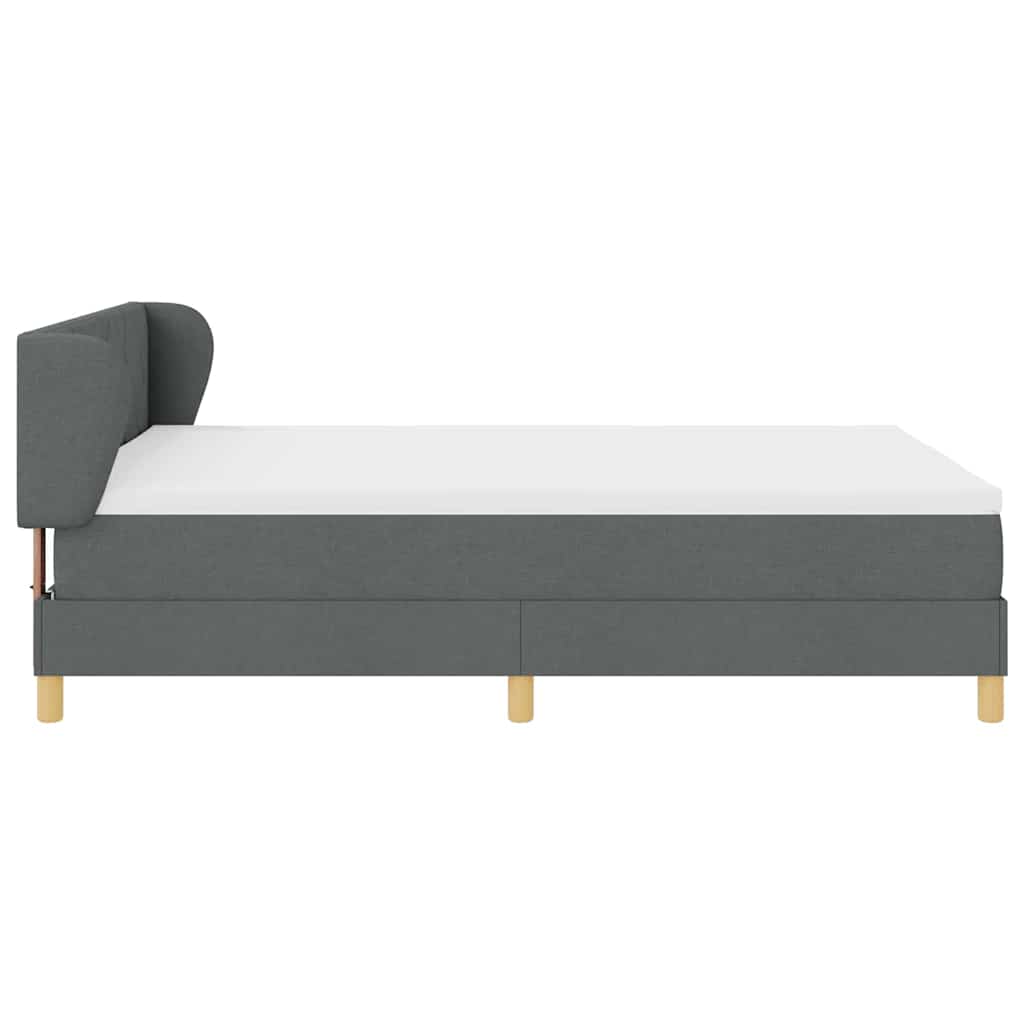 Boxspringbed met hoofdeinde Donkergrijs 160 x 200 cm Stof