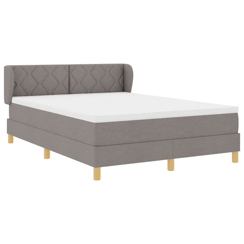 Boxspringbed met matras met hoofdeinde Taupe 160 x 200 cm Stof is nu te koop bij PeponiXL, paradijselijk wonen!