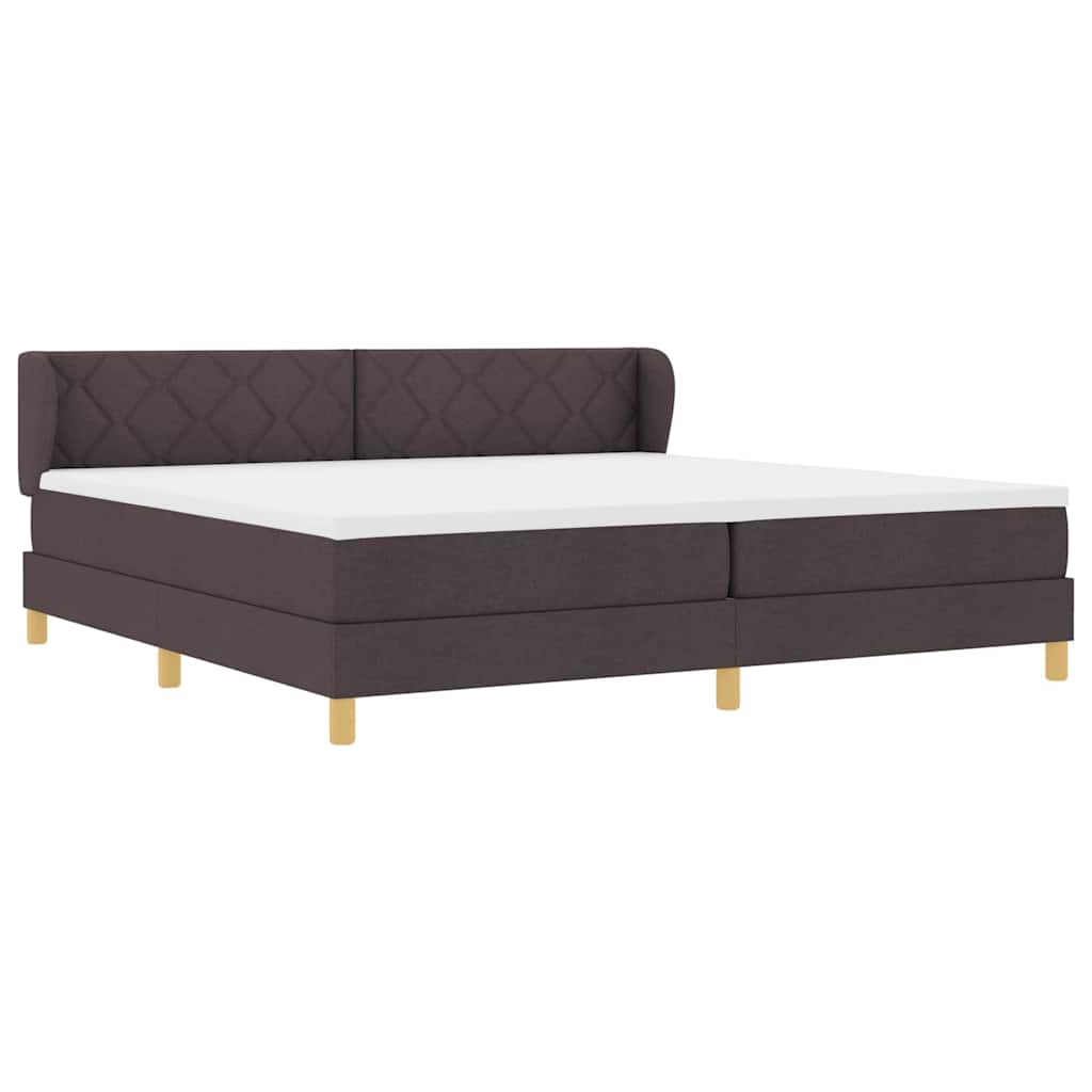 Boxspringbed met matras Donkerbruin 200 x 200 cm Stof is nu te koop bij PeponiXL, paradijselijk wonen!