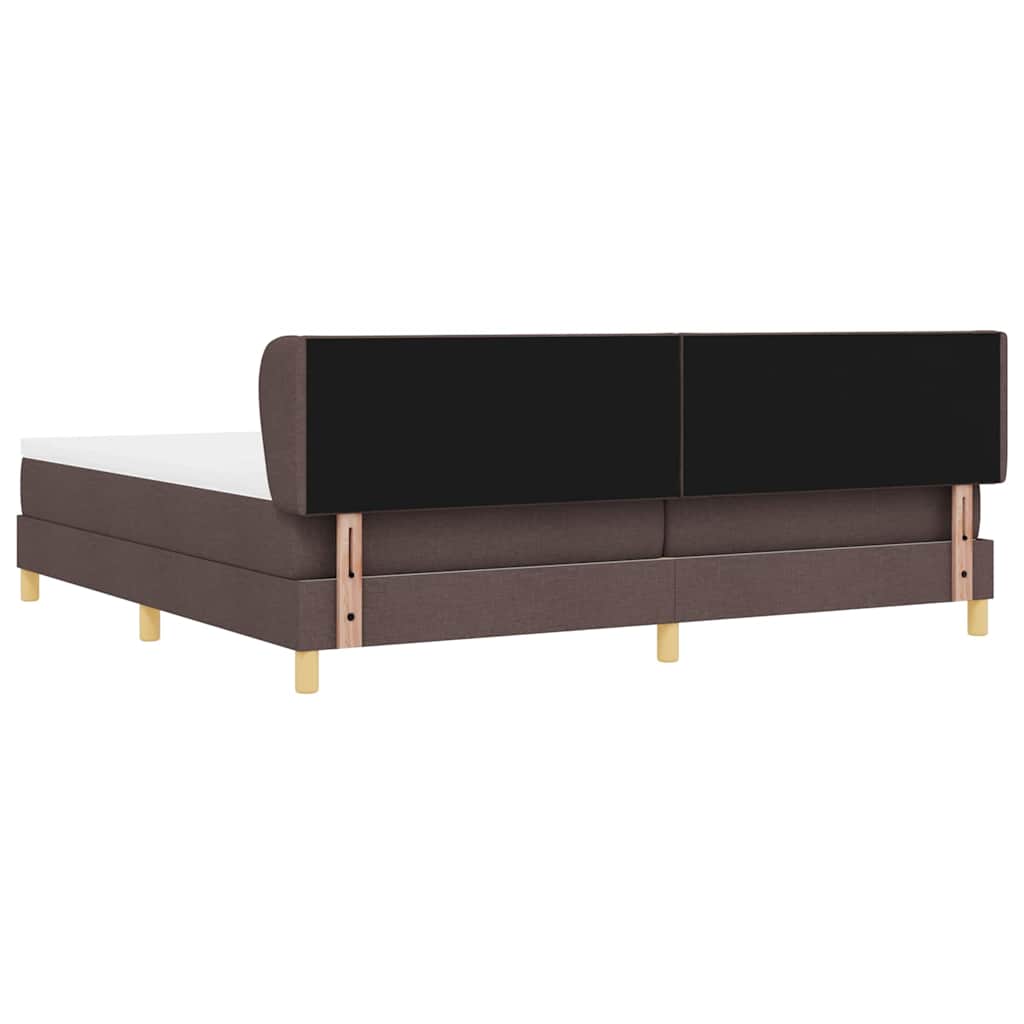 Boxspringbed met matras Donkerbruin 200 x 200 cm Stof is nu te koop bij PeponiXL, paradijselijk wonen!