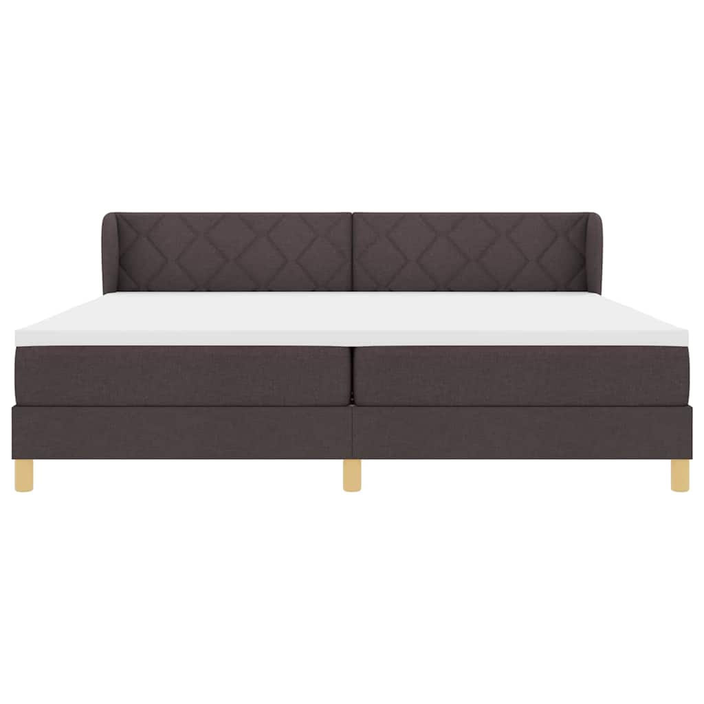 Boxspringbed met matras Donkerbruin 200 x 200 cm Stof is nu te koop bij PeponiXL, paradijselijk wonen!