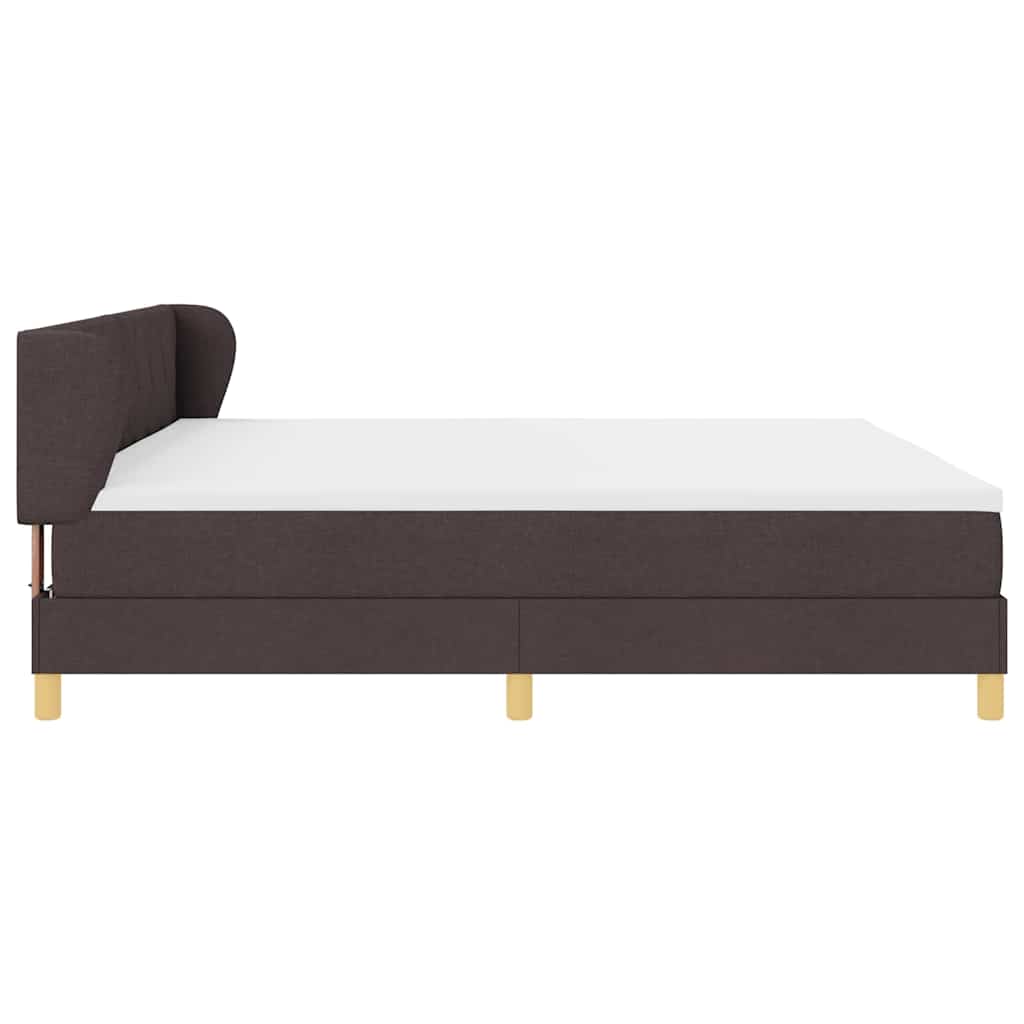 Boxspringbed met matras Donkerbruin 200 x 200 cm Stof is nu te koop bij PeponiXL, paradijselijk wonen!