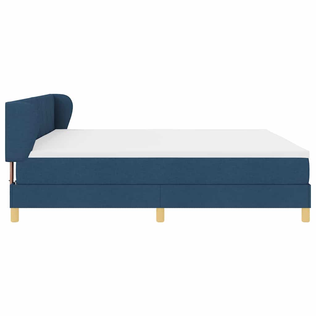 Boxspringbed met matras met hoofdeinde Blauw 200 x 200 cm Stof is nu te koop bij PeponiXL, paradijselijk wonen!