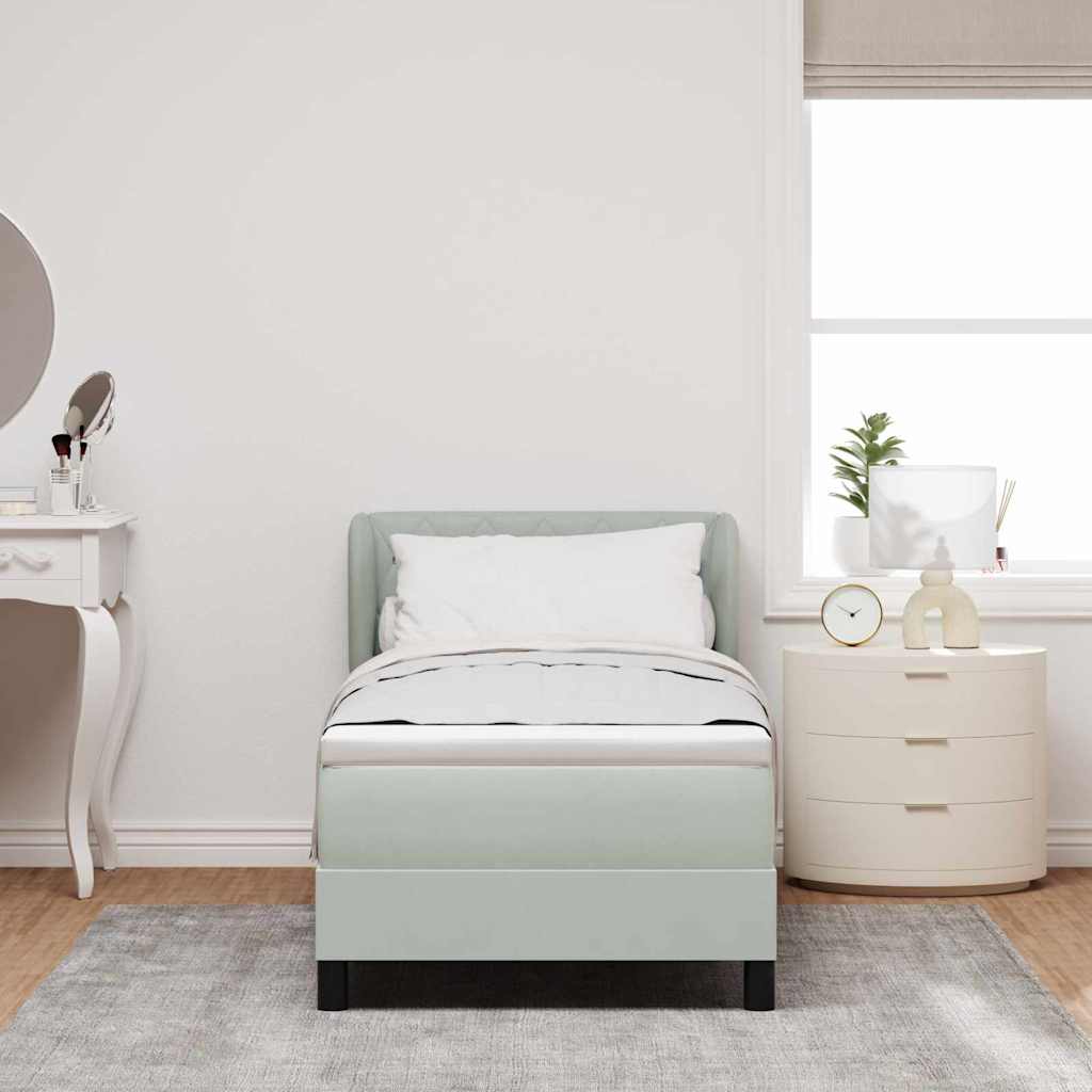 Boxspringbed met hoofdeinde Lichtgrijs 80 x 200 cm Fluweel is nu te koop bij PeponiXL, paradijselijk wonen!