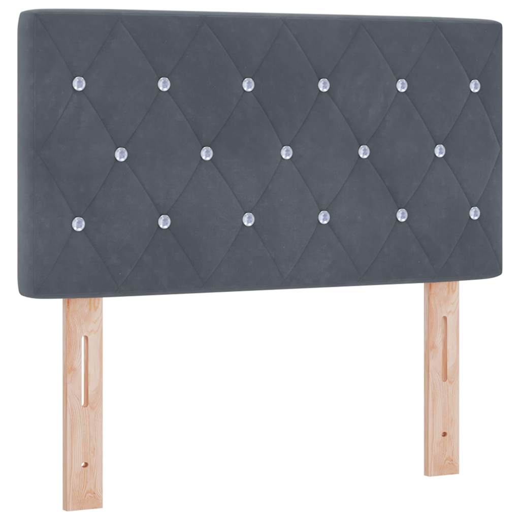 Boxspringbed met hoofdeinde Donkergrijs 80 x 200 cm Fluweel is nu te koop bij PeponiXL, paradijselijk wonen!