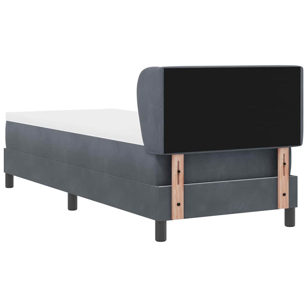 Boxspringbed met hoofdeinde Donkergrijs 80 x 200 cm Fluweel is nu te koop bij PeponiXL, paradijselijk wonen!