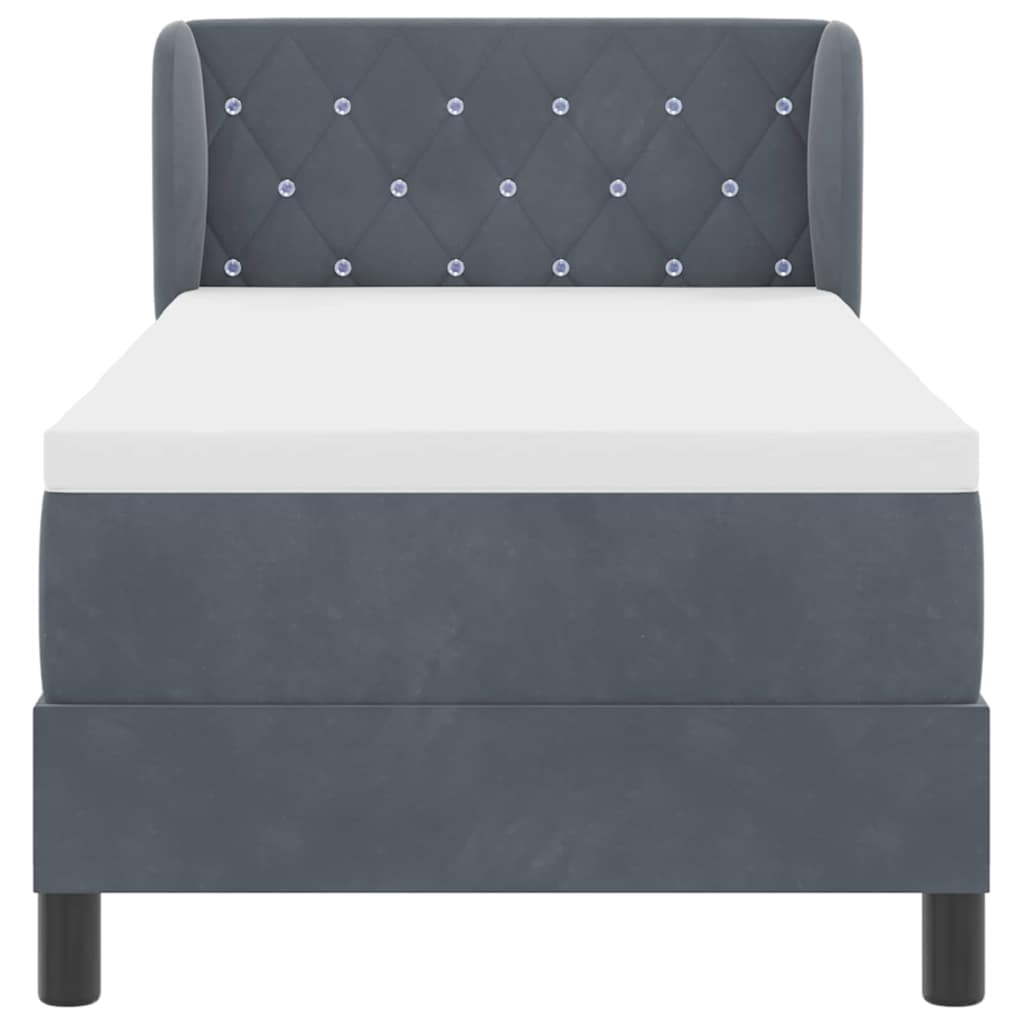 Boxspringbed met hoofdeinde Donkergrijs 80 x 200 cm Fluweel is nu te koop bij PeponiXL, paradijselijk wonen!