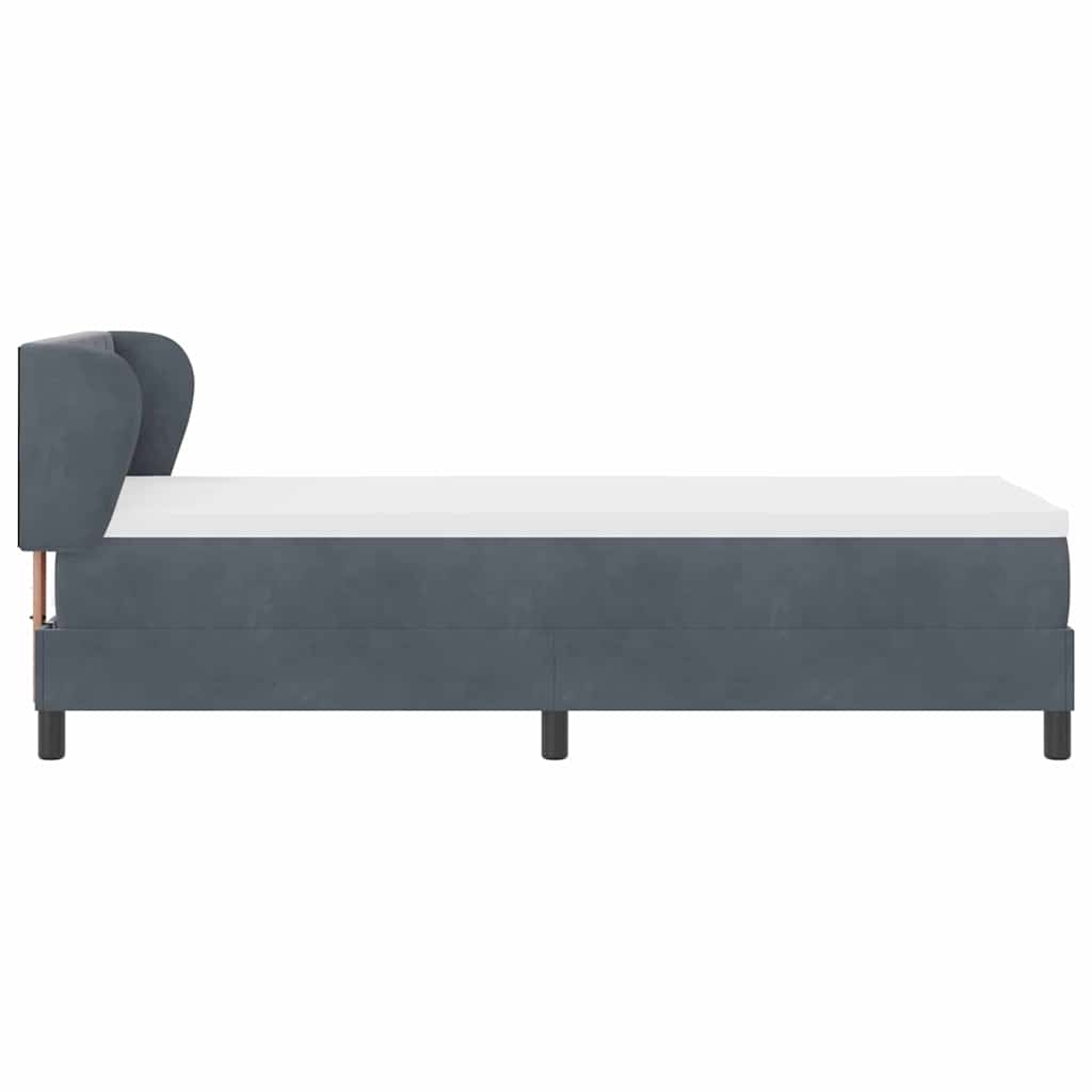 Boxspringbed met hoofdeinde Donkergrijs 80 x 200 cm Fluweel is nu te koop bij PeponiXL, paradijselijk wonen!