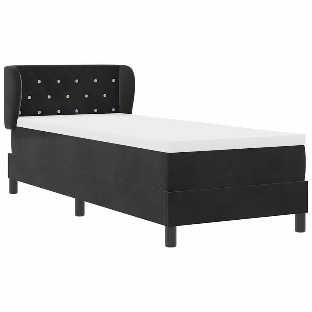 Boxspringbed met hoofdeinde Zwart 80 x 200 cm Fluweel is nu te koop bij PeponiXL, paradijselijk wonen!