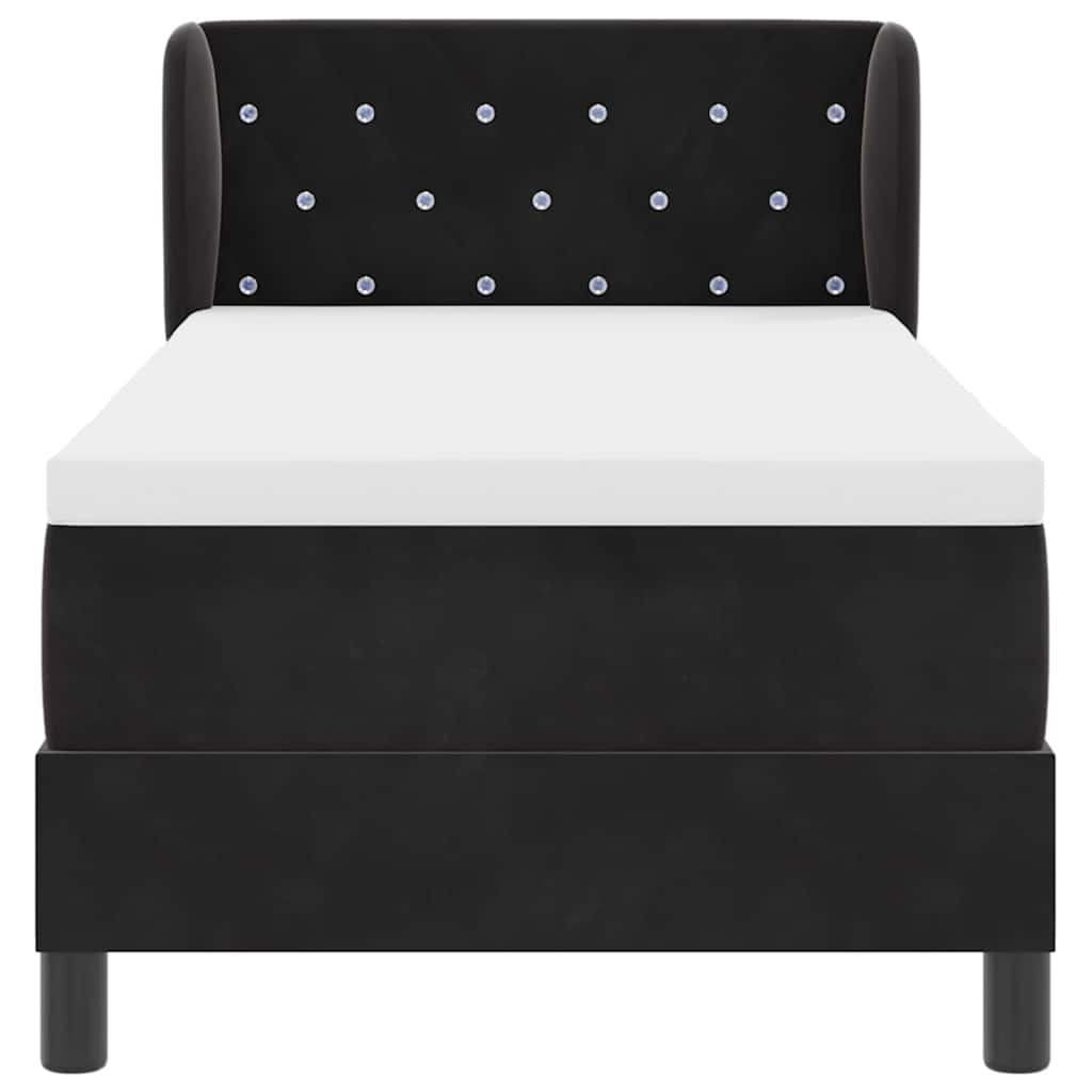 Boxspringbed met hoofdeinde Zwart 80 x 200 cm Fluweel is nu te koop bij PeponiXL, paradijselijk wonen!