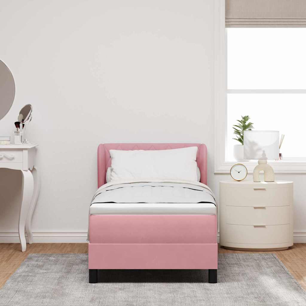 Boxspringbed met hoofdeinde Roze 80 x 200 cm Fluweel is nu te koop bij PeponiXL, paradijselijk wonen!