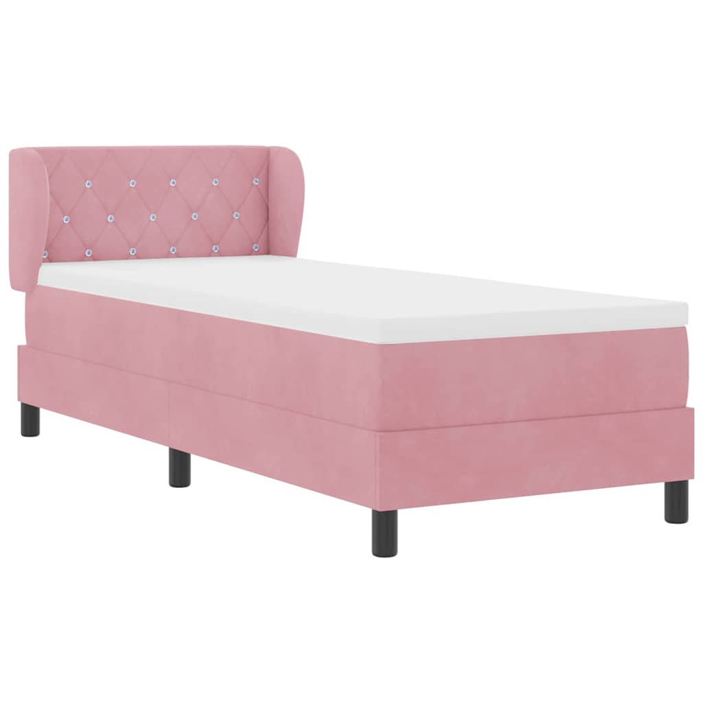Boxspringbed met hoofdeinde Roze 80 x 200 cm Fluweel is nu te koop bij PeponiXL, paradijselijk wonen!