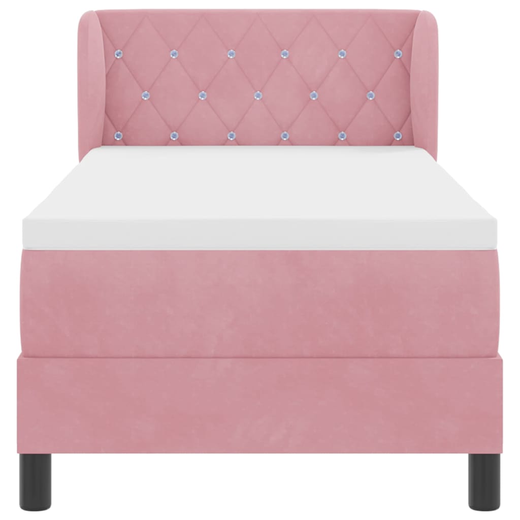 Boxspringbed met hoofdeinde Roze 80 x 200 cm Fluweel is nu te koop bij PeponiXL, paradijselijk wonen!