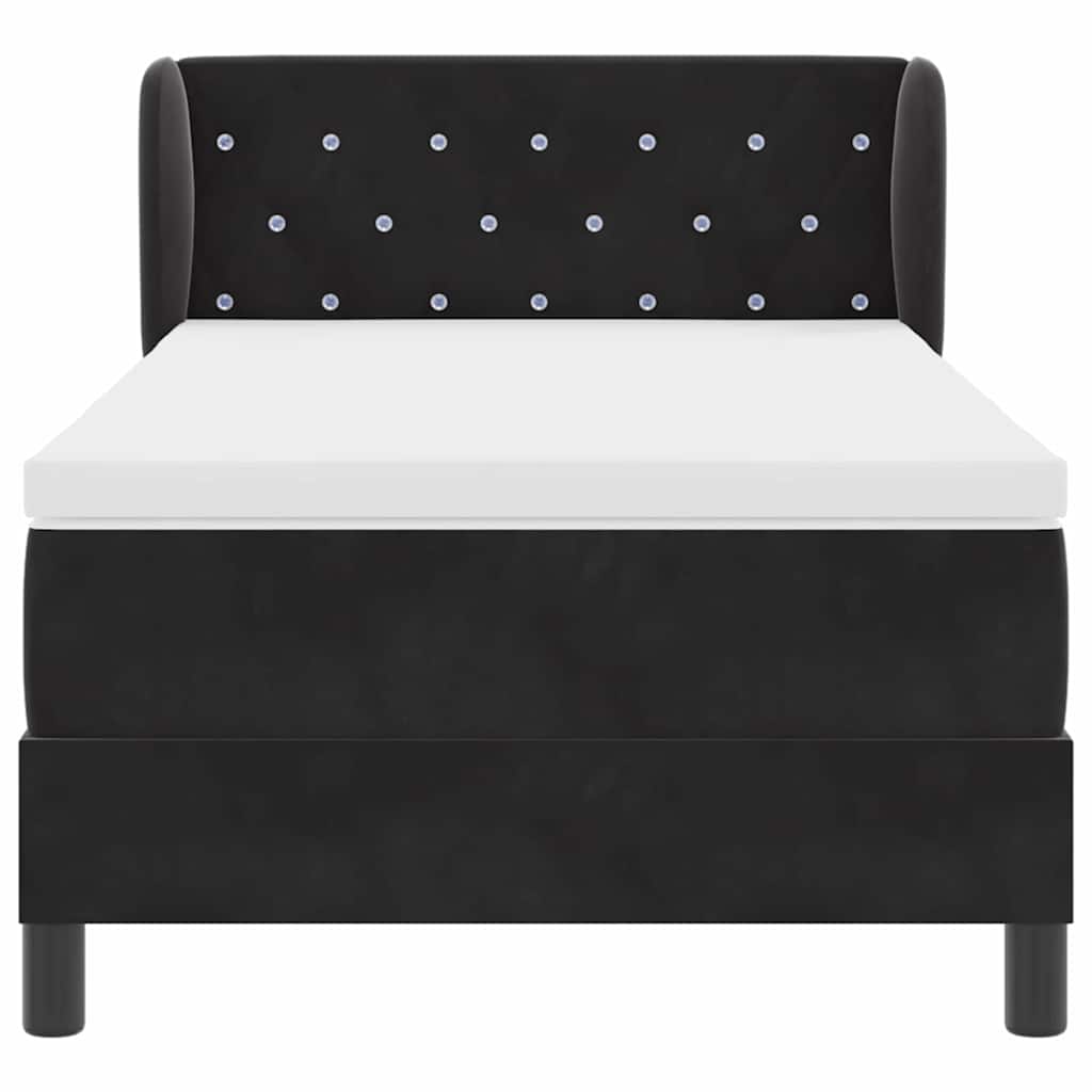 Boxspringbed met hoofdeinde Zwart 90 x 190 cm Fluweel is nu te koop bij PeponiXL, paradijselijk wonen!