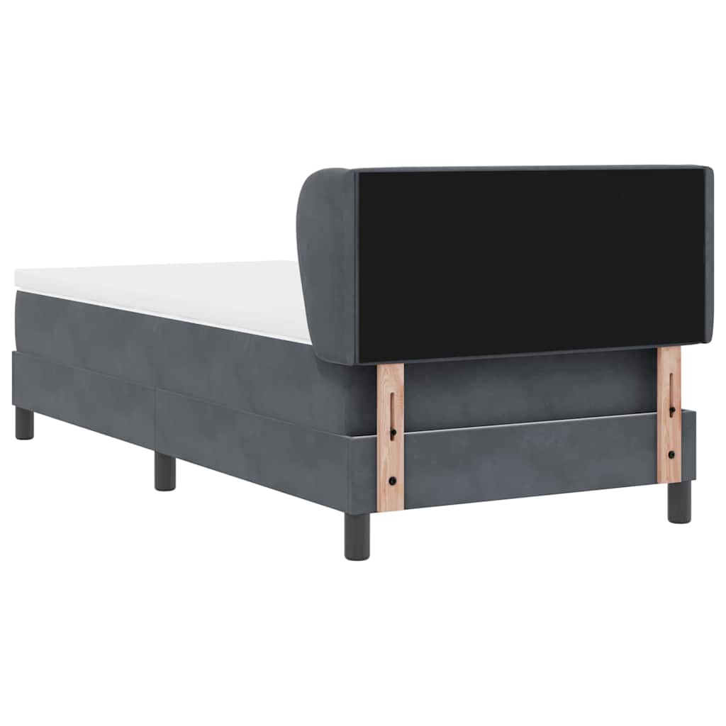Boxspringbed met hoofdeinde Donkergrijs 90 x 200 cm Fluweel is nu te koop bij PeponiXL, paradijselijk wonen!