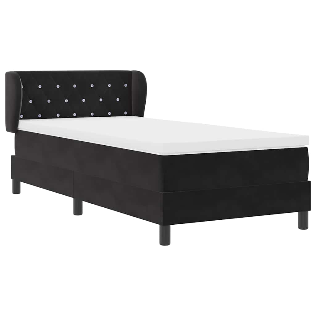 Boxspringbed met hoofdeinde Zwart 100 x 200 cm Fluweel is nu te koop bij PeponiXL, paradijselijk wonen!