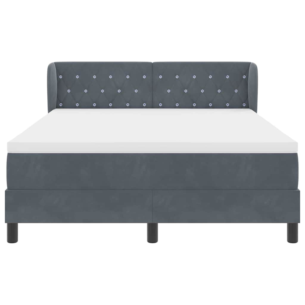 Boxspringbed met hoofdeinde Donkergrijs 140 x 200 cm Fluweel is nu te koop bij PeponiXL, paradijselijk wonen!