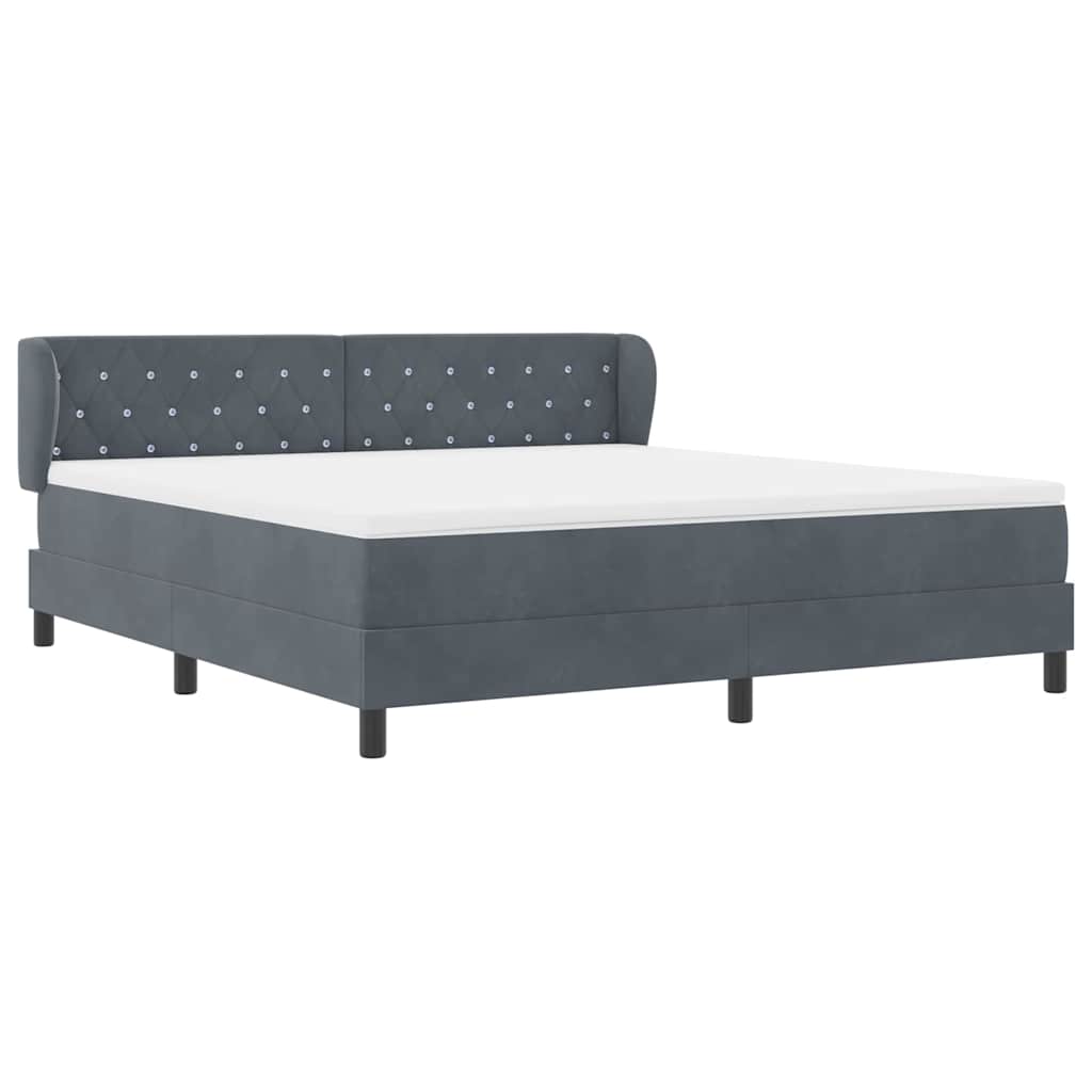 Boxspringbed met hoofdeinde Donkergrijs 180 x 200 cm Fluweel is nu te koop bij PeponiXL, paradijselijk wonen!